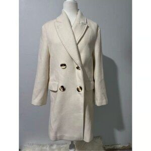 Mango double breasted pea coat wool blend xxs